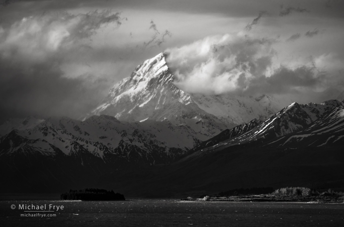 Aoraki (Mt. Cook) on a stormy afternoon, New Zealand