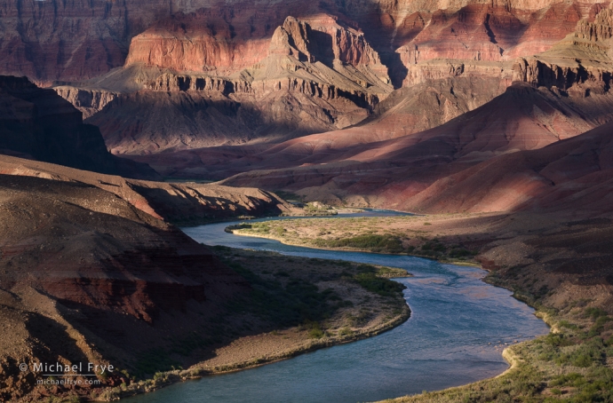 11. Dappled light along the Colorado River, Grand Canyon NP, AZ, USA