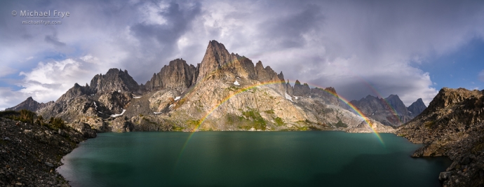 18. Morning rainbow over a high-country lake, Sierra Nevada, CA, USA