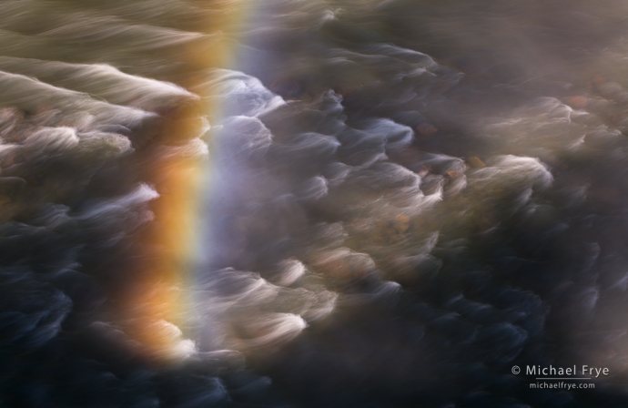 20. Rainbow and rapids below a waterfall, Idaho, USA