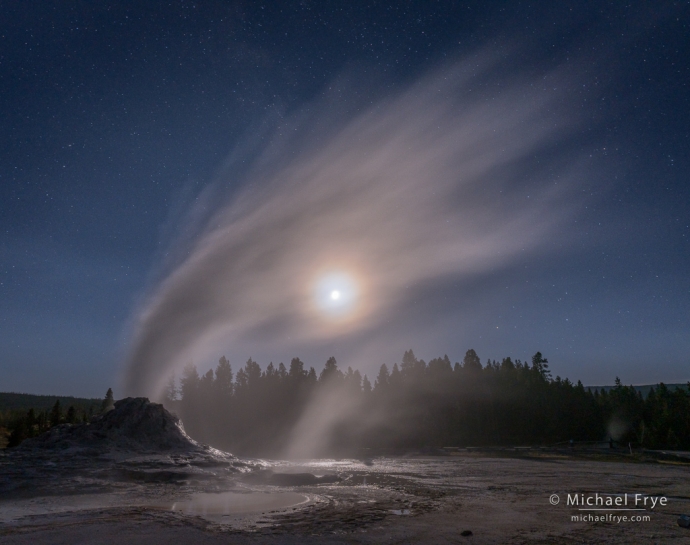 23. Castle Geyser by moonlight, Yellowstone NP, WY, USA