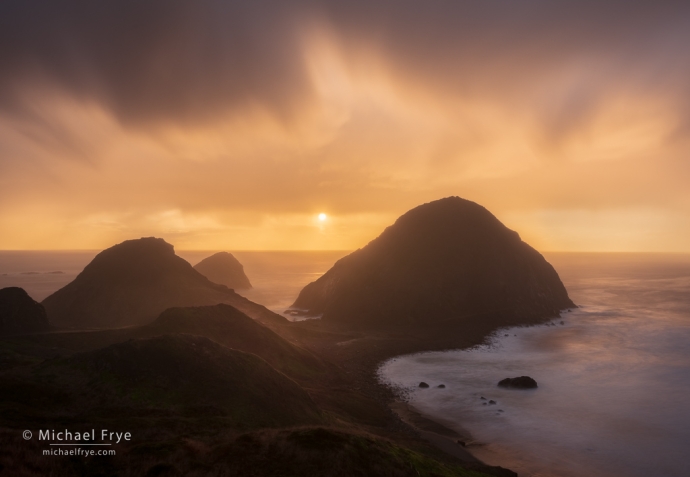 Sunset along the Oregon coast, USA