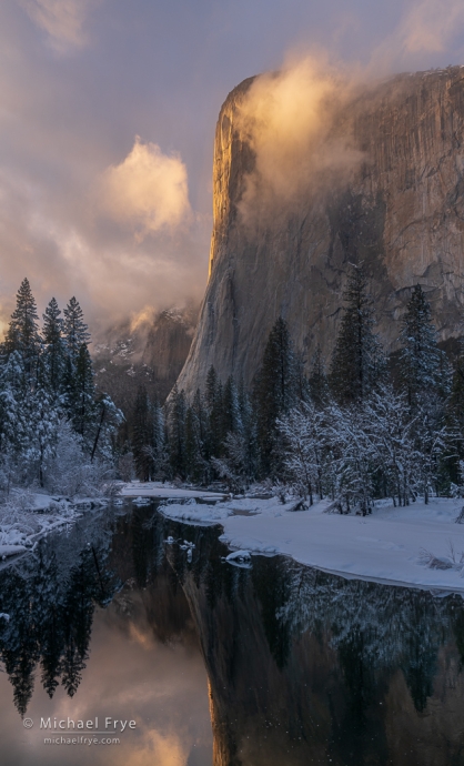 El Capitan and the Merced River at sunset, Yosemite NP, CA, USA