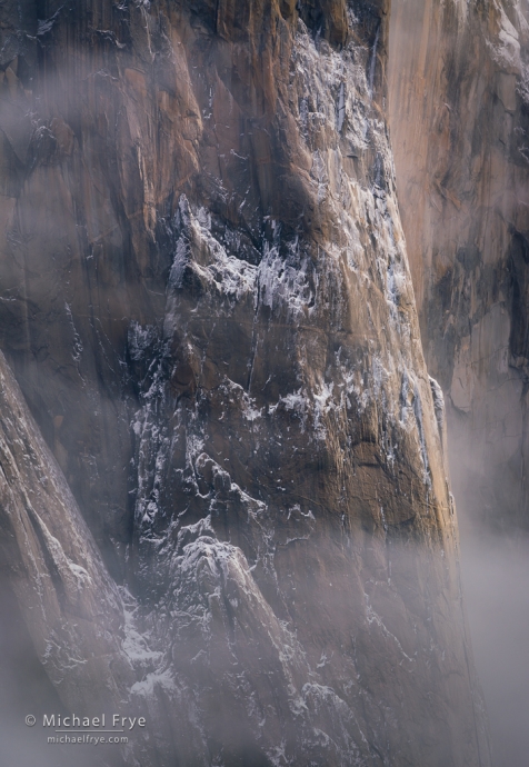 El Capitan with mist and snow, Yosemite NP, CA, USA