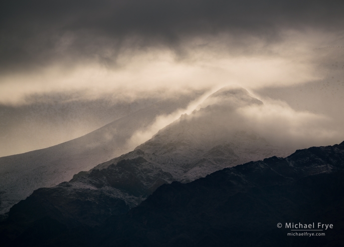 Snowy peak in the Panamint Range, Death Valley NP, CA, USA