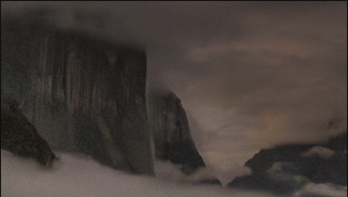 200% view of a Denoised nighttime photo of El Capitan in Yosemite. If you look closely you can see that parts of El Cap are noisier than others.