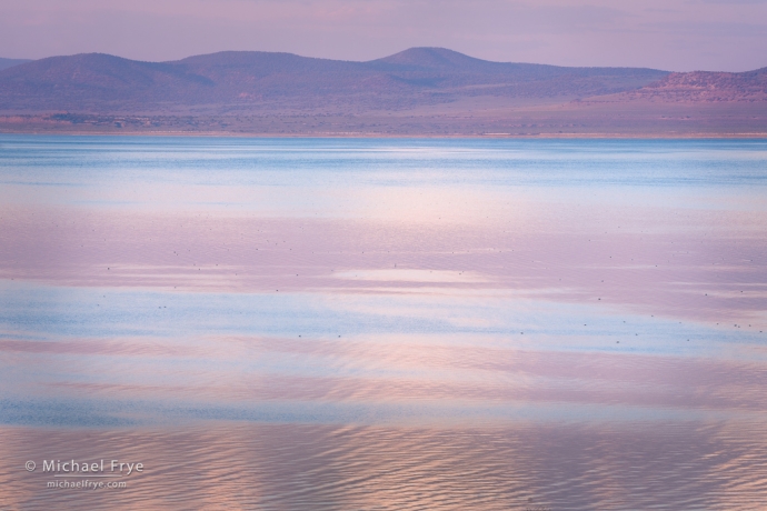 Sunset reflections in Mono Lake, CA, USA