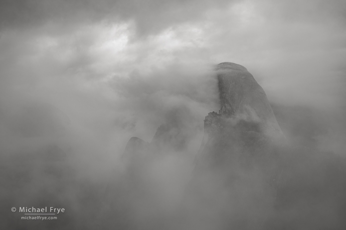 Half Dome emerging from fog, Yosemite NP, CA, USA