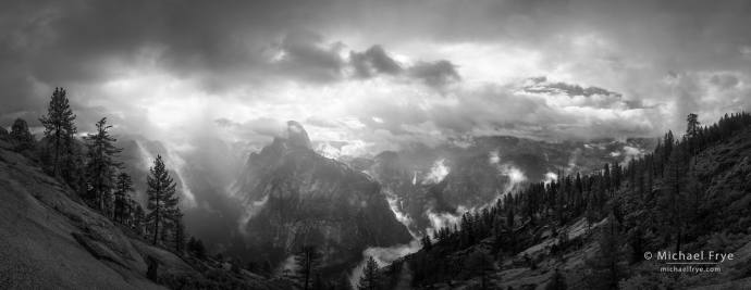 Panorama from Glacier Point during a clearing storm, Yosemite NP, CA, USA