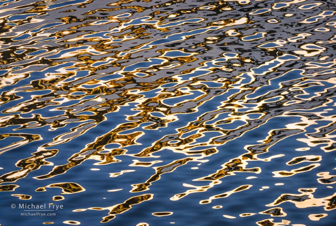 Ripples and reflections in an alpine lake, Inyo NF, CA, USA