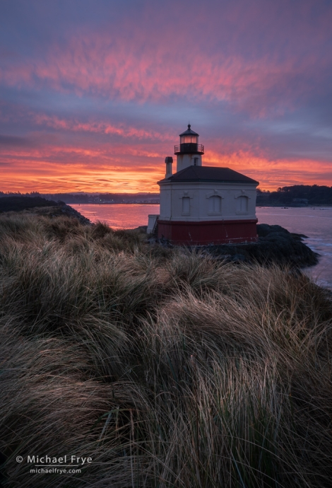 Lighthouse at sunrise, OR, USA