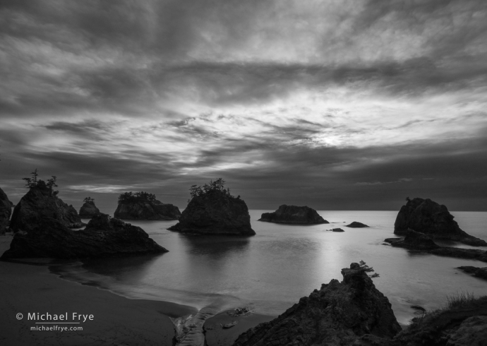 Clouds and sea stacks, Oregeon Coast, USA