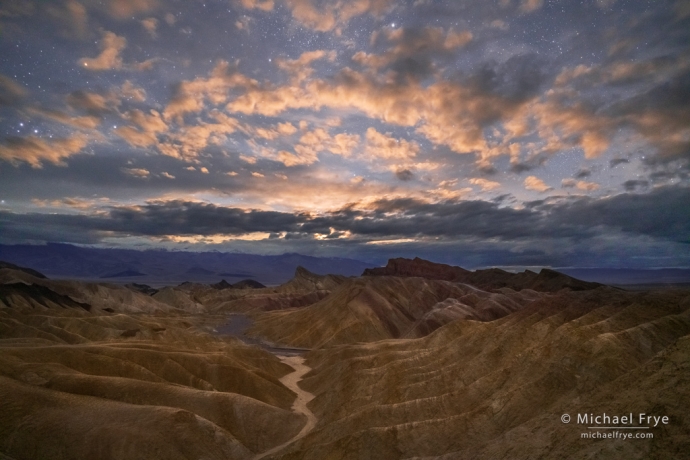 6. Clouds lit by the setting moon, Death Valley NP, California