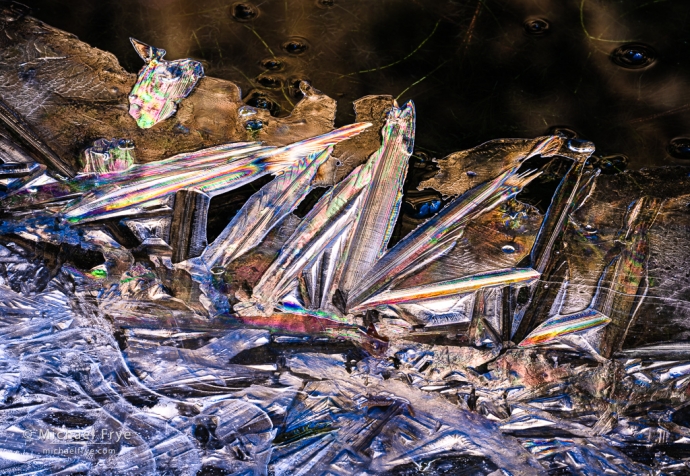 40. Ice with reflections and prism effects, Yosemite NP, California