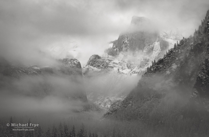 Half Dome through mist, Yosemite NP, CA, USA