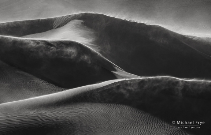 Wind-blown sand dunes, Death Valley NP, CA, USA