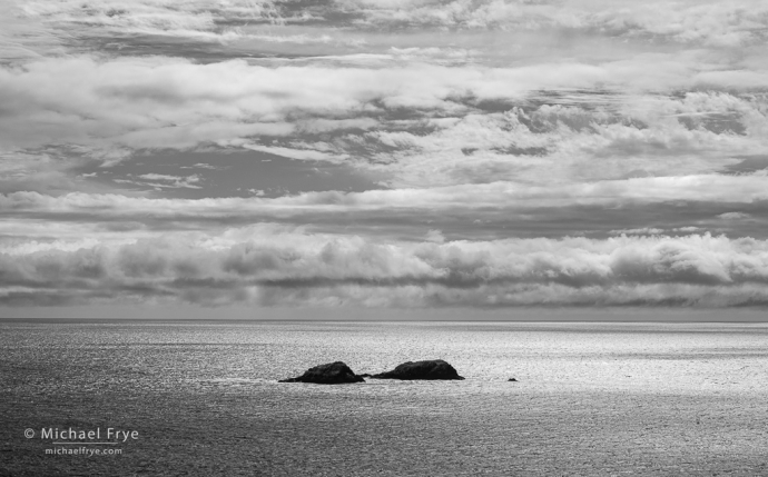 Ocean, rocks, and clouds, Big Sur Coast, CA, USA