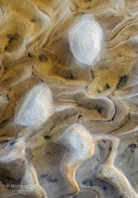 Sand and water designs, Monterey Peninsula, CA, USA
