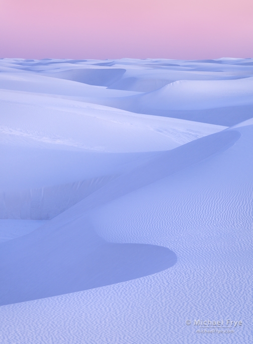 Dunes at dusk, White Sands NP, NM, USA