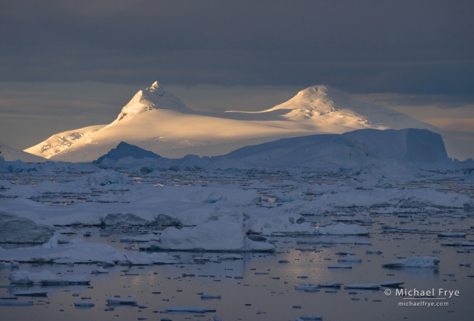 Sunlit peaks and ice, Antarctica