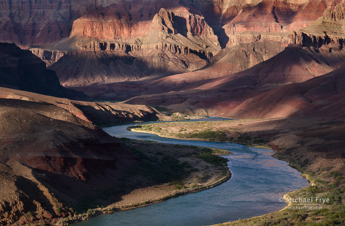 Dappled light along the Colorado River, Grand Canyon NP, AZ, USA