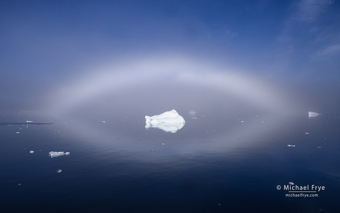 Fogbow and iceberg, Antarctica