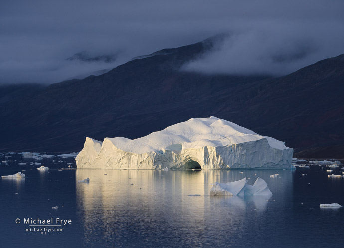 Iceberg in late-day light, Scoresby Sund, Greenland