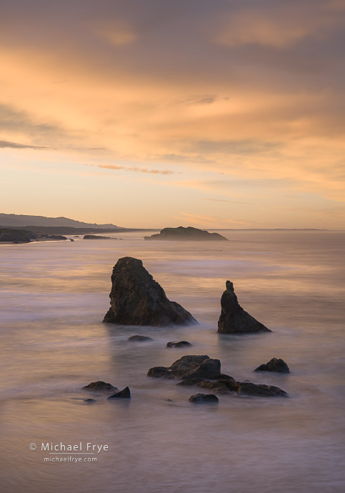 Sea stacks at sunrise, Oregon Coast, USA