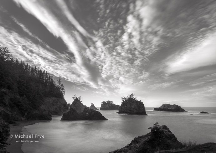 Clouds and sea stacks, Oregon Coast, USA