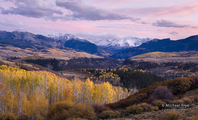 38. Aspens and peaks and sunset, CO, USA