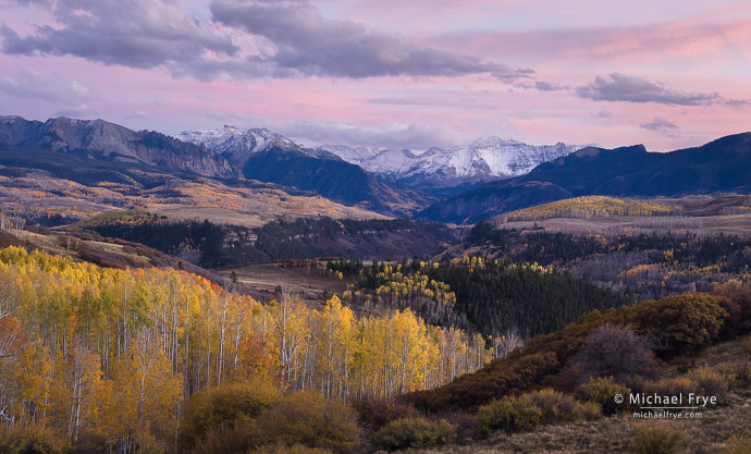 38. Aspens and peaks and sunset, CO, USA