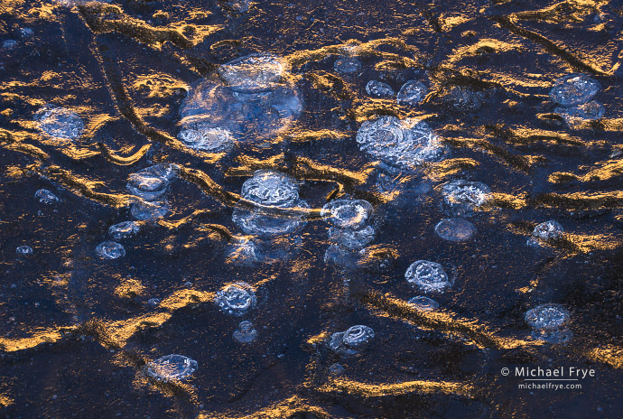 52. Ice with bubbles and reflections, Yosemite NP, CA, USA