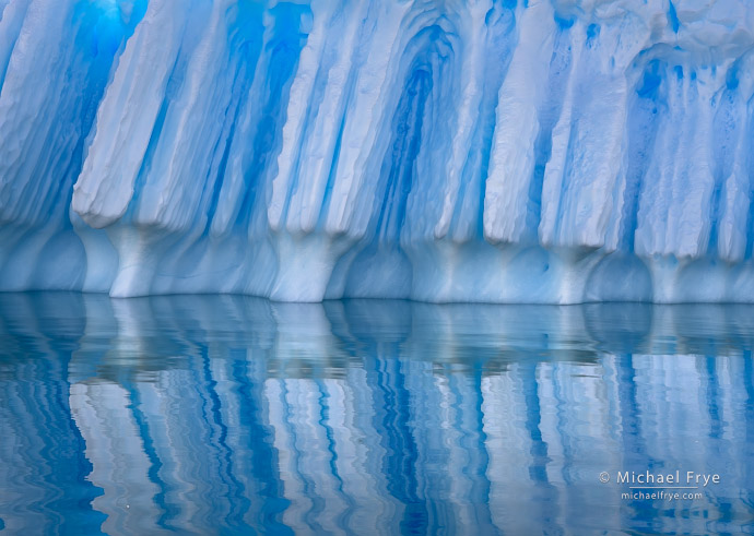 Ice columns and reflections, Antarctica