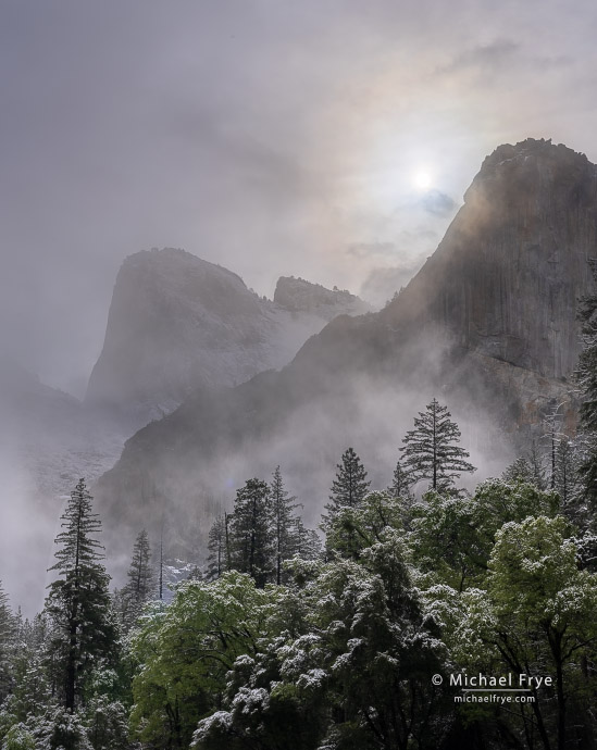 Cathedral Rocks and Leaning Tower, Yosemite NP, CA, USA