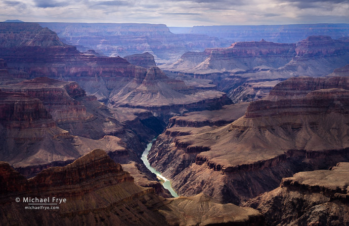 Dappled light on the Grand Canyon and Colorado River, AZ, USA