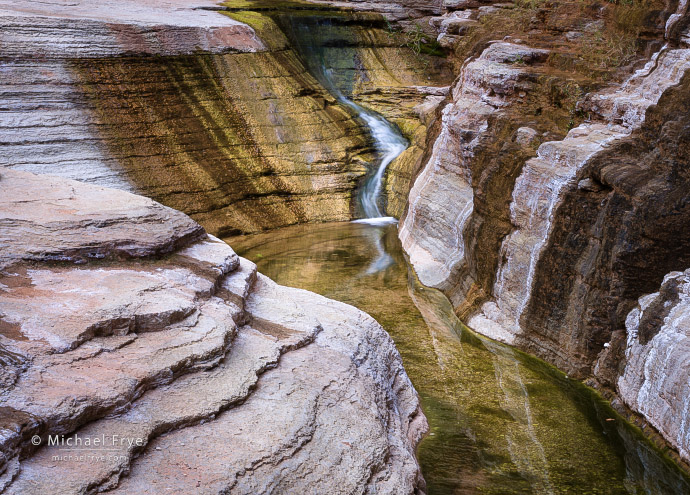 Creek flowing through a limestone side canyon, Grand Canyon NP, AZ, USA