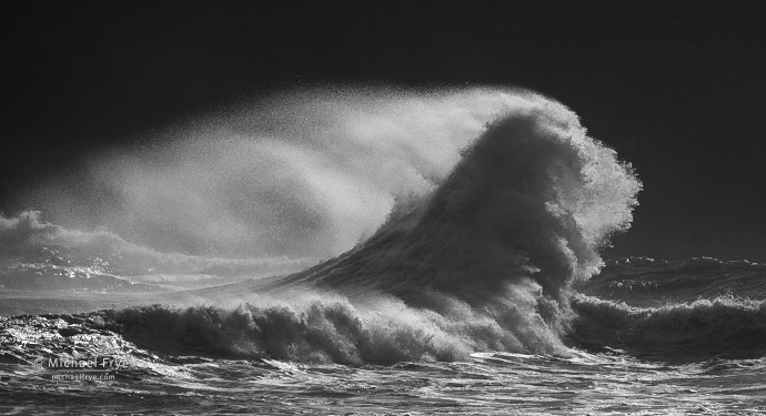 Surging wave, northern California coast, USA