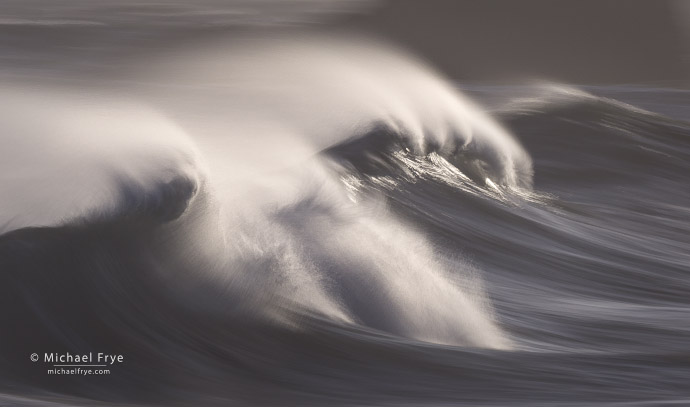 Breaking wave, northern California coast, USA
